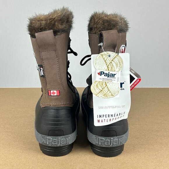 Pajar Canada Cali Winter Boots Womens 6 Wide Brown Black Waterproof Insulated - Picture 4 of 9
